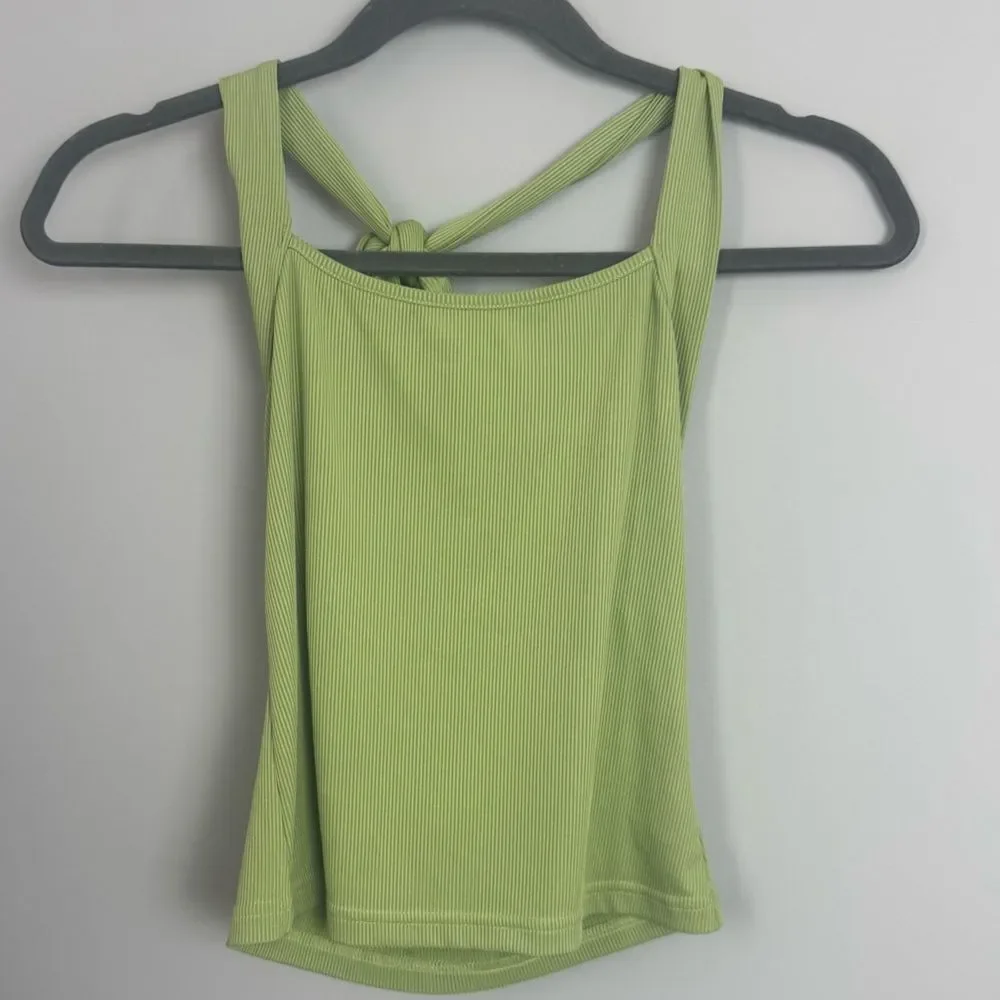 SHEIN | Ribbed Avacado Green Tie Halter Neck Top Women’s Size Small/4
